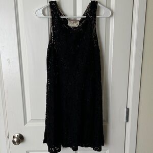 Free People Black Lace Mini Dress